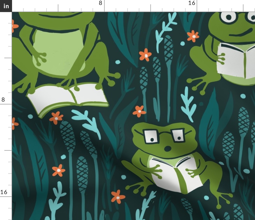 story time frogs wallpaper scale