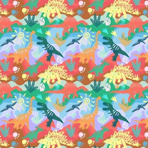 Colourful abstract dinos