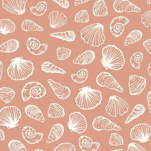 seashells coastal chic peach copper