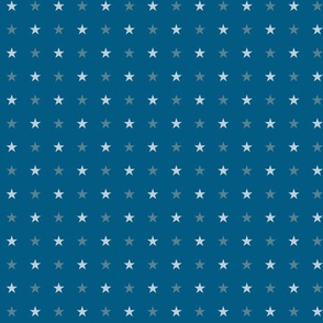 small - White and gray stars on textured denim mineral blue - geometric toss