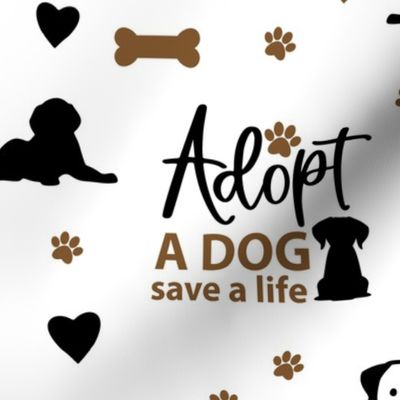 Rescue Puppy Dog Paw Prints Hearts Bones
