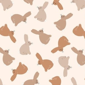 7 x 8 Tossed neutrals easter bunnies on cream