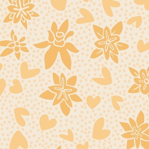 Sunny Milkweed, Hearts and Dots Ditsy Floral