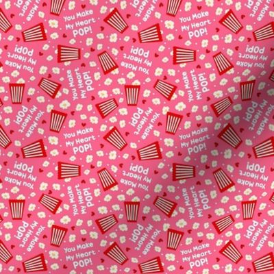 Small Scale You Make My Heart Pop! Valentine Popcorn in Pink