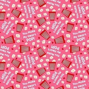 Small Scale You Make My Heart Pop! Valentine Popcorn in Pink