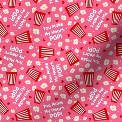 Medium Scale You Make My Heart Pop! Valentine Popcorn in Pink