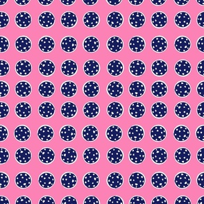 Pickleball Polka Dots Navy and Pink