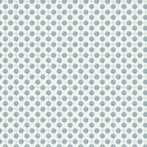 squiggly scribbly dots with buffalo  checks twill in pale blue grey