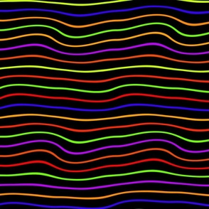 Neon Wavy Stripes Large Scale