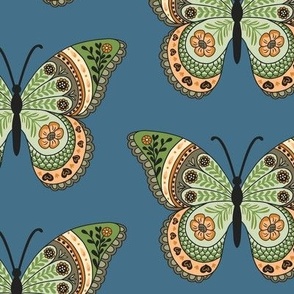 Folk butterflies - large scale
