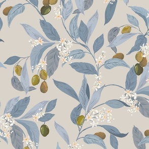 Dusty Blue and Olive Branches