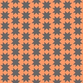 Sawtooth stars - grey on orange