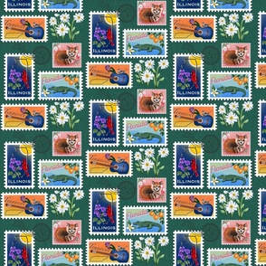CUSTOM Order Stamps -Favorites Edition (on dark green, Medium)