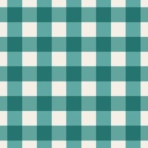Jade Green Gingham Checkered Pattern - Chic Country Cottage Design
