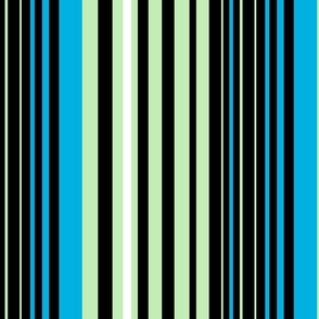 Vertical stripes black , green , white 