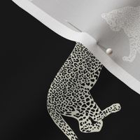 Cheetahs - cream on black - small scale