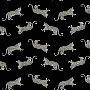 Cheetahs - cream on black - small scale