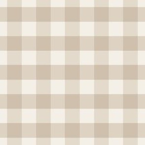 Beige Gingham Fabric, Wallpaper and Home Decor