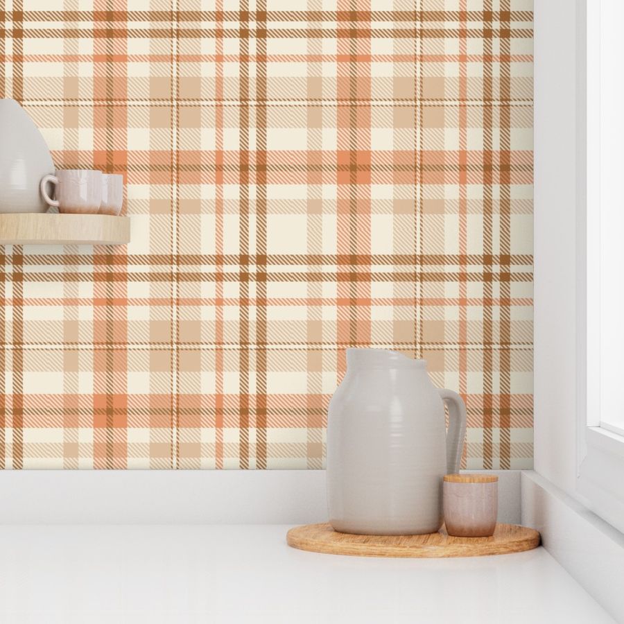 Honey Peach Twill Plaid