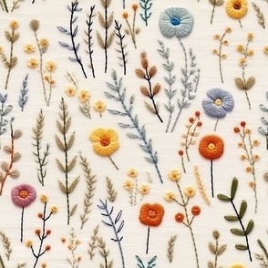 Fresh Air - Faux Embroidery - Garden Florals