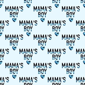 Mama's Boy-blue camouflage on light blue, Valentine’s Day Fabric, Boy, Heart, Love, Valentines