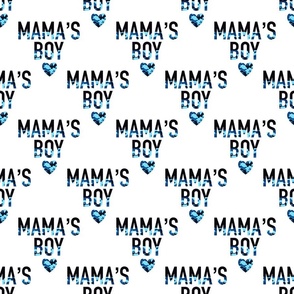 Mama's Boy-blue camouflage on white, Valentine’s Day Fabric, Boy, Heart, Love, Valentines