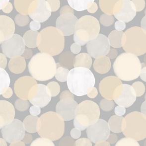 Ivory Watercolor Circles on Grey, Watercolour, Dots, Round, Watercolor Texture, Earthy Tones, Boho Neutral