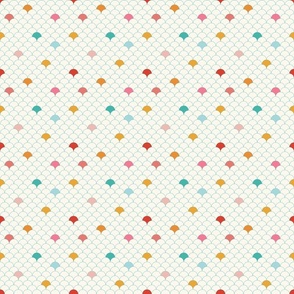 Scallop Pattern with Pops of Bright Cheerful Colors - Small