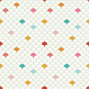 Scallop Pattern with Pops of Bright Cheerful Colors