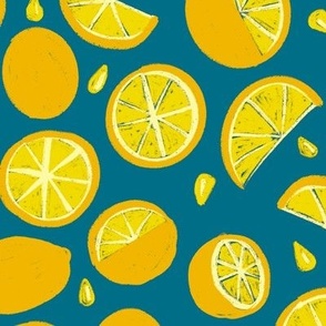 Juicy Citrus - Lemons on aqua