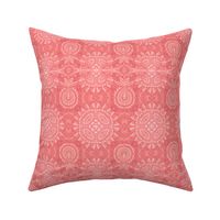 Paloma Faded Vintage Flowers and Pineapples in Coral and White