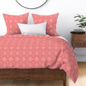 Paloma Faded Vintage Flowers and Pineapples in Coral and White