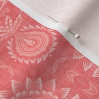 Paloma Faded Vintage Flowers and Pineapples in Coral and White