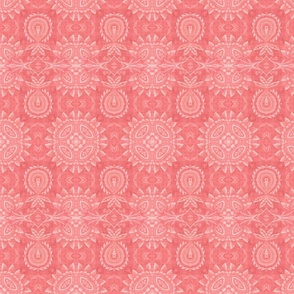 Paloma Faded Vintage Flowers and Pineapples in Coral and White