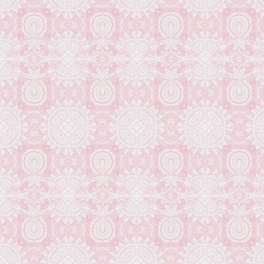 Paloma Faded Vintage Flowers and Pineapples in Light Pink and White
