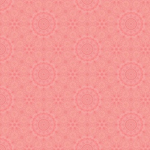 Paloma Faded Vintage Lacey Floral Mandala in Coral Red