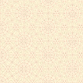 Paloma Faded Vintage Lacey Floral Mandala in Pink and Cream