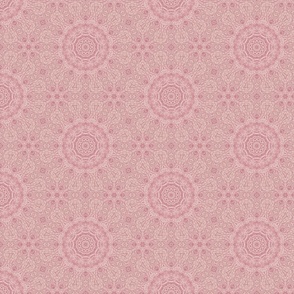 Paloma Faded Vintage Lacey Floral Mandala in Dusky Pink and Cream