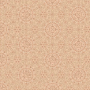 Paloma Faded Vintage Lacey Floral Mandala in Tan and Cream