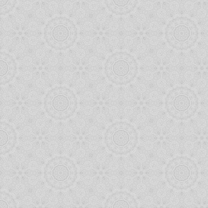 Paloma Faded Vintage Lacey Floral Mandala in Light Grey and White