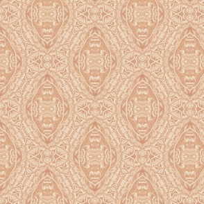 Paloma Faded Vintage Floral Damask in Tan and Cream