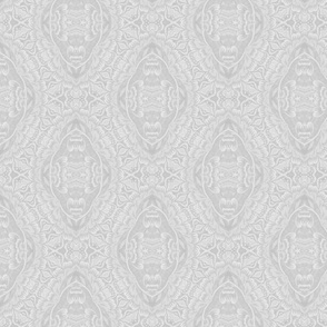Paloma Faded Vintage Floral Damask in Light Grey and White