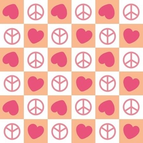Retro Valentine - Love and Peace - Checkers