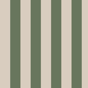 Olive green and creamy grey classic awning stripes for a regal timeless interior