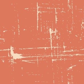 M Terracotta Rustic Marks: Textured squares, scratches in orange and cream