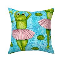 Frolicking Frogs in Frilly Tutus - large print