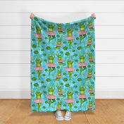 Frolicking Frogs in Frilly Tutus - large print
