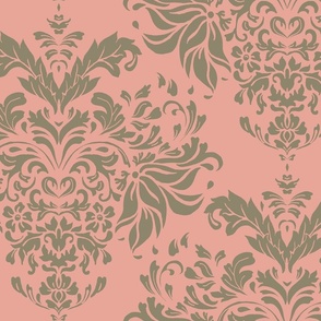 Art Nouveau Pink Damask