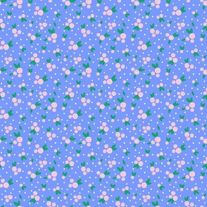 Vintage Ditsy Floral - Blue and Pink SM