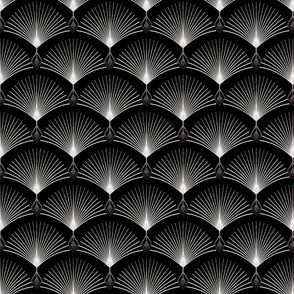  Black and white art deco pattern. Stylish retro pattern.   